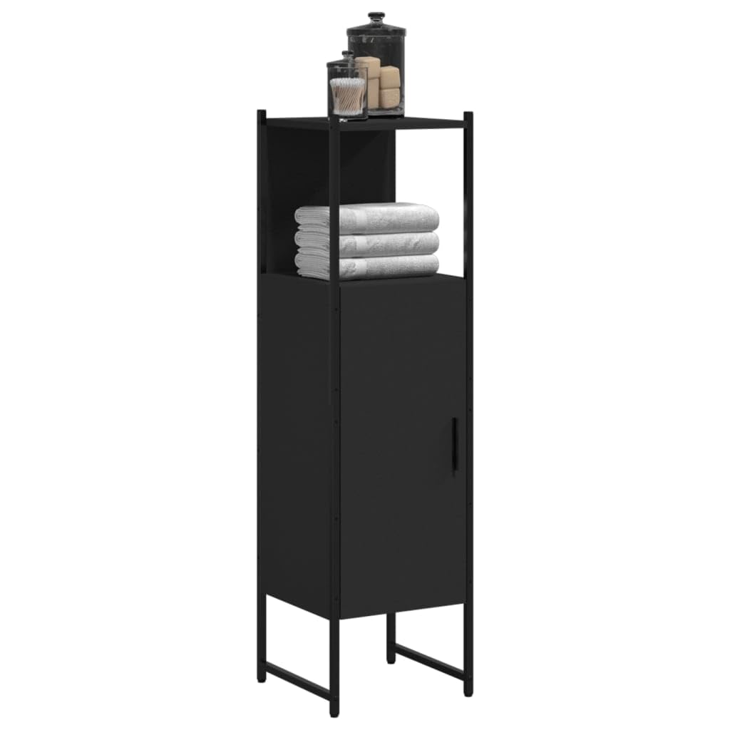 vidaXL Bathroom cabinet black 33x33x120.5cm constructed wood